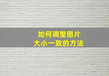 如何调整图片大小一致的方法