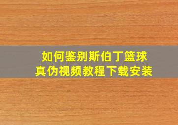 如何鉴别斯伯丁篮球真伪视频教程下载安装