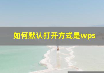 如何默认打开方式是wps