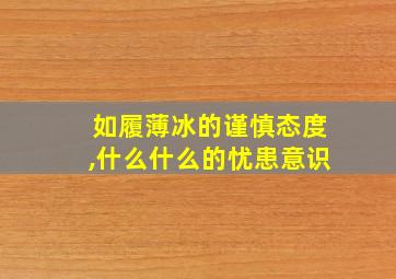 如履薄冰的谨慎态度,什么什么的忧患意识