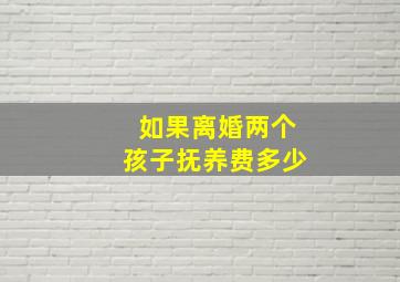 如果离婚两个孩子抚养费多少