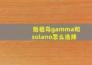 始祖鸟gamma和solano怎么选择