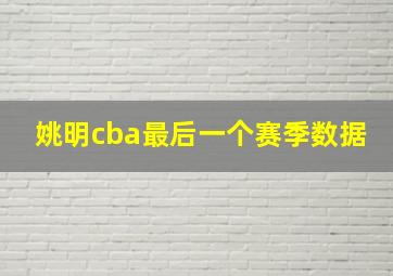 姚明cba最后一个赛季数据