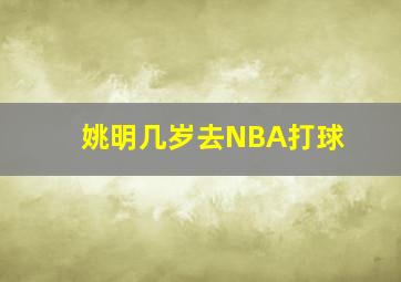 姚明几岁去NBA打球