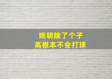 姚明除了个子高根本不会打球