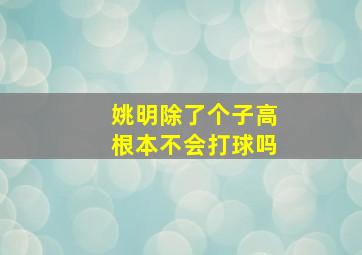 姚明除了个子高根本不会打球吗