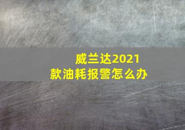 威兰达2021款油耗报警怎么办