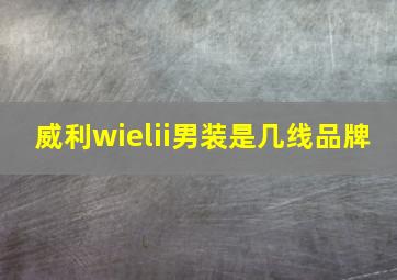 威利wielii男装是几线品牌