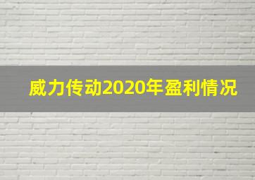 威力传动2020年盈利情况