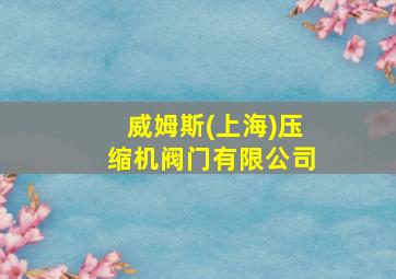 威姆斯(上海)压缩机阀门有限公司