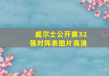 威尔士公开赛32强对阵表图片高清