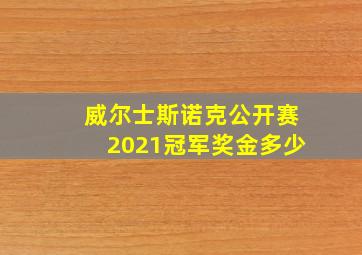 威尔士斯诺克公开赛2021冠军奖金多少