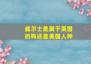 威尔士是属于英国的吗还是美国人种