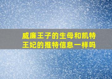 威廉王子的生母和凯特王妃的推特信息一样吗