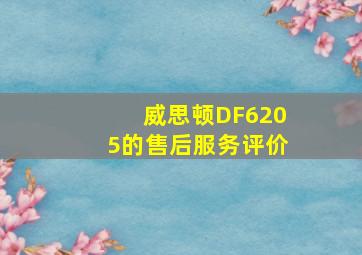 威思顿DF6205的售后服务评价