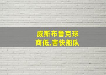 威斯布鲁克球商低,害快船队