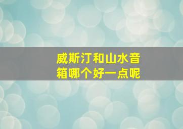 威斯汀和山水音箱哪个好一点呢