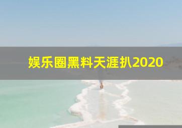 娱乐圈黑料天涯扒2020