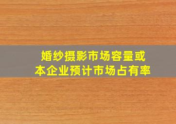 婚纱摄影市场容量或本企业预计市场占有率