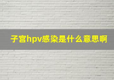 子宫hpv感染是什么意思啊