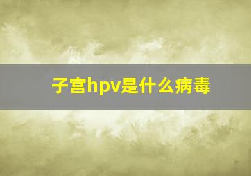 子宫hpv是什么病毒