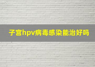 子宫hpv病毒感染能治好吗