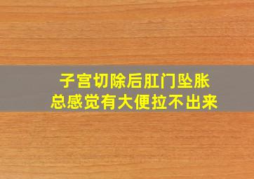 子宫切除后肛门坠胀总感觉有大便拉不出来