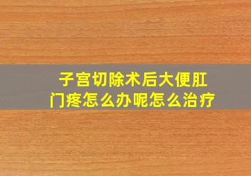 子宫切除术后大便肛门疼怎么办呢怎么治疗