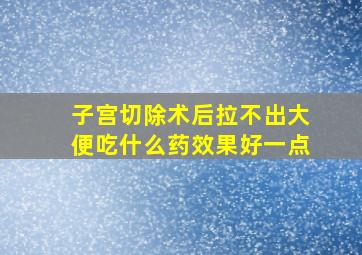 子宫切除术后拉不出大便吃什么药效果好一点