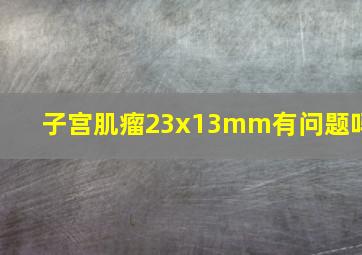 子宫肌瘤23x13mm有问题吗