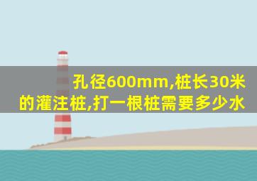 孔径600mm,桩长30米的灌注桩,打一根桩需要多少水