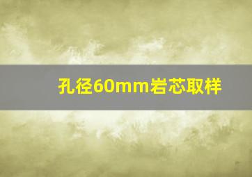 孔径60mm岩芯取样