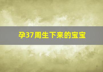 孕37周生下来的宝宝