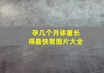 孕几个月体重长得最快呢图片大全