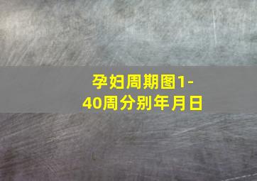 孕妇周期图1-40周分别年月日