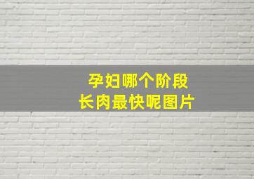 孕妇哪个阶段长肉最快呢图片