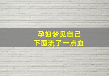 孕妇梦见自己下面流了一点血