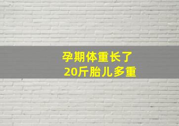 孕期体重长了20斤胎儿多重