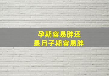 孕期容易胖还是月子期容易胖