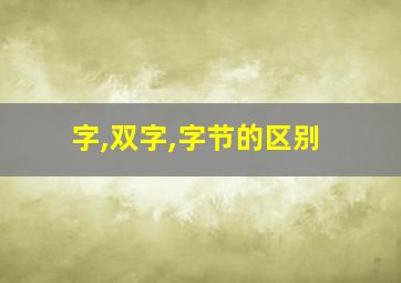 字,双字,字节的区别