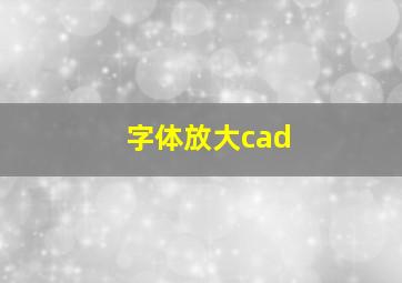 字体放大cad