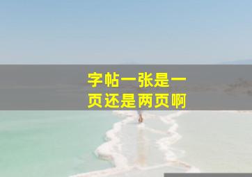 字帖一张是一页还是两页啊