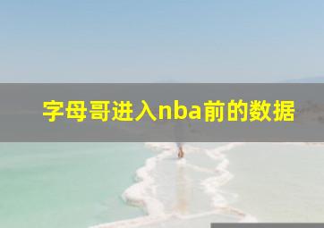 字母哥进入nba前的数据