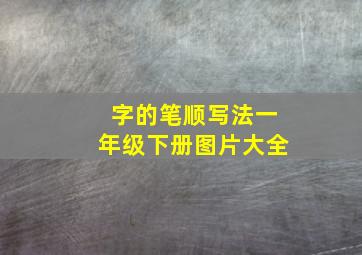 字的笔顺写法一年级下册图片大全