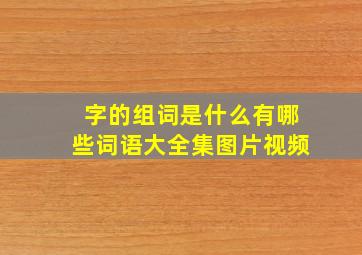 字的组词是什么有哪些词语大全集图片视频