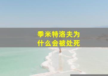 季米特洛夫为什么会被处死