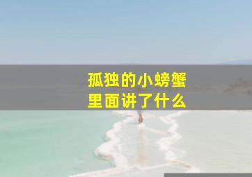 孤独的小螃蟹里面讲了什么