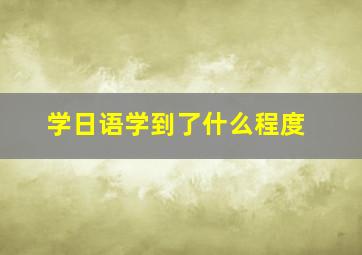 学日语学到了什么程度