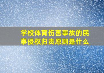 学校体育伤害事故的民事侵权归责原则是什么