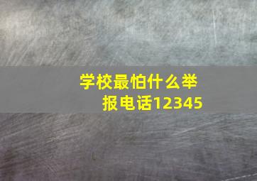 学校最怕什么举报电话12345